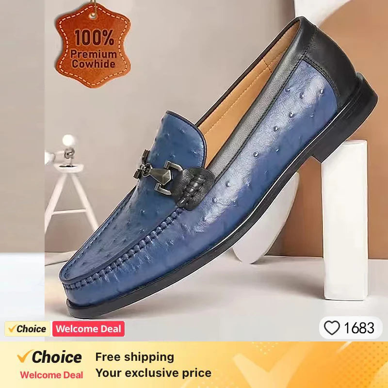 Mocassin Croco Marron Homme
