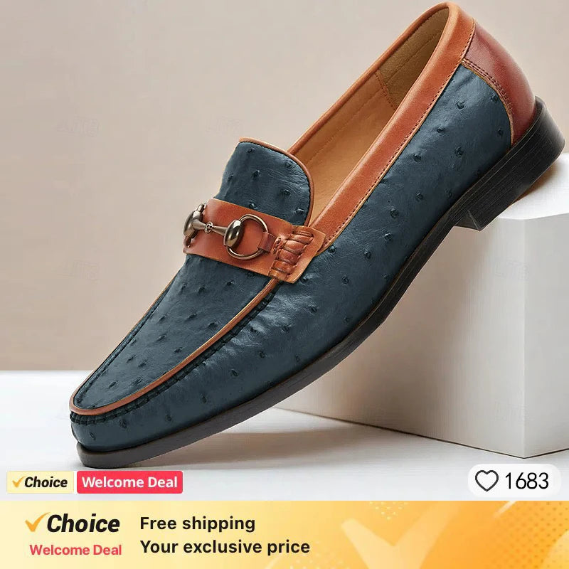 Mocassin Croco Marron Homme