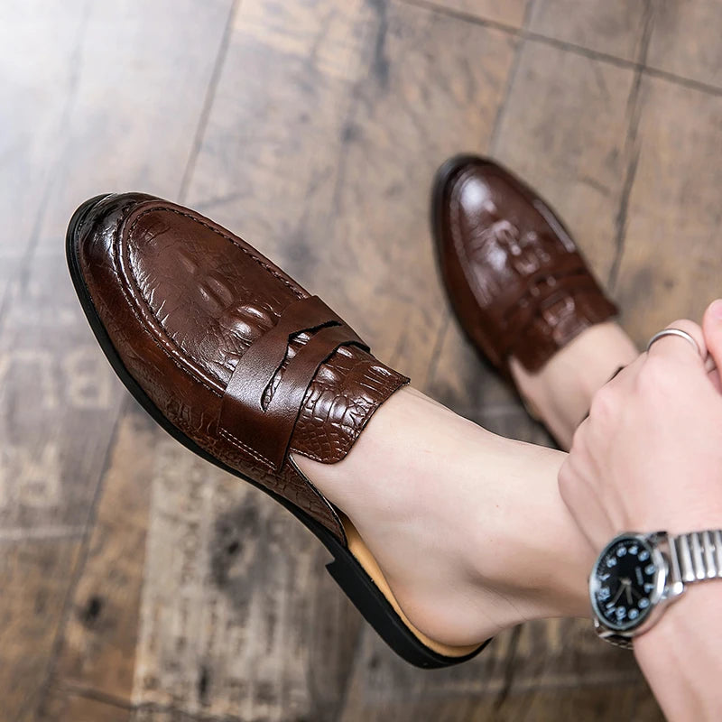 Mocassin Mule Croco Homme