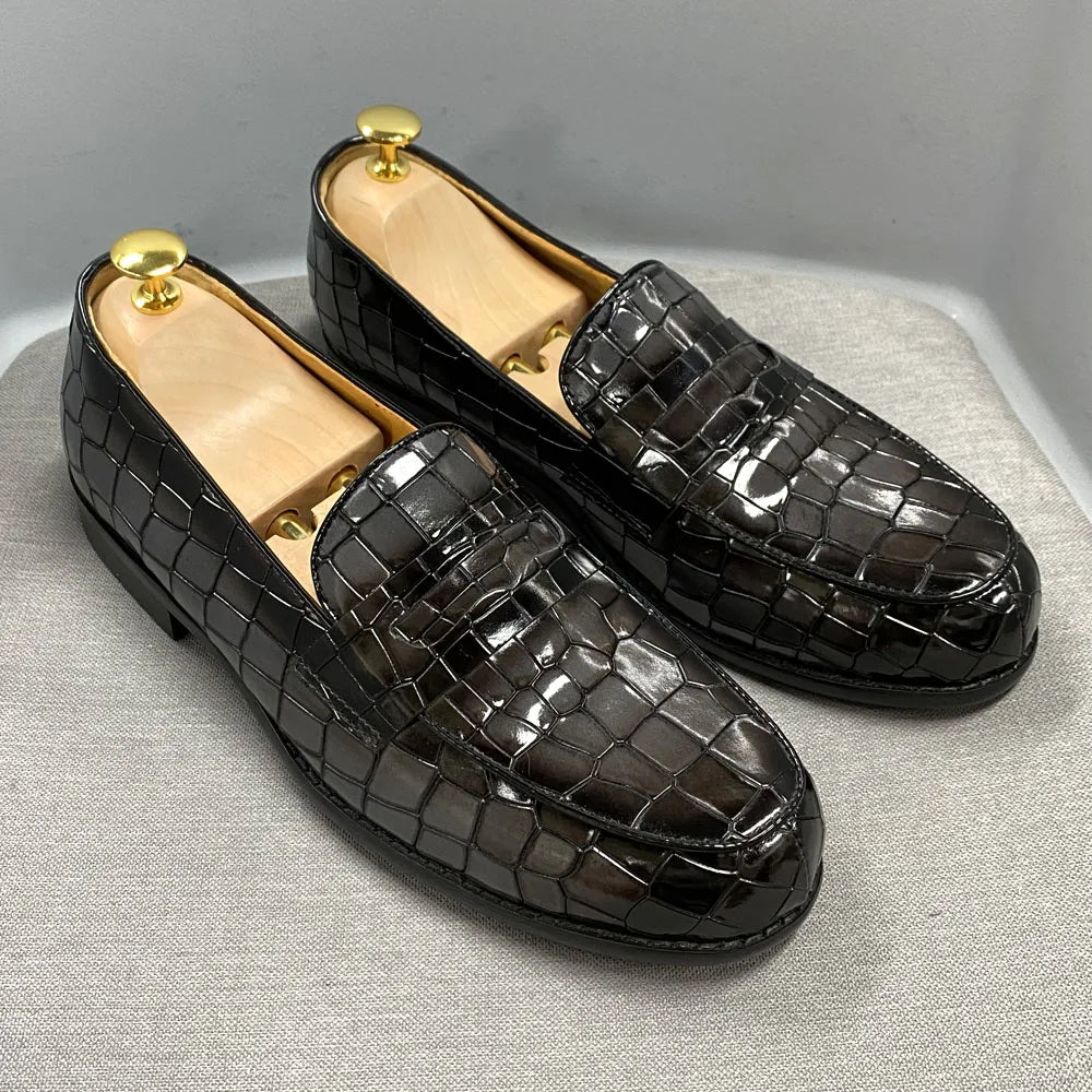 Mocassin Penny Homme Imprimé Alligator