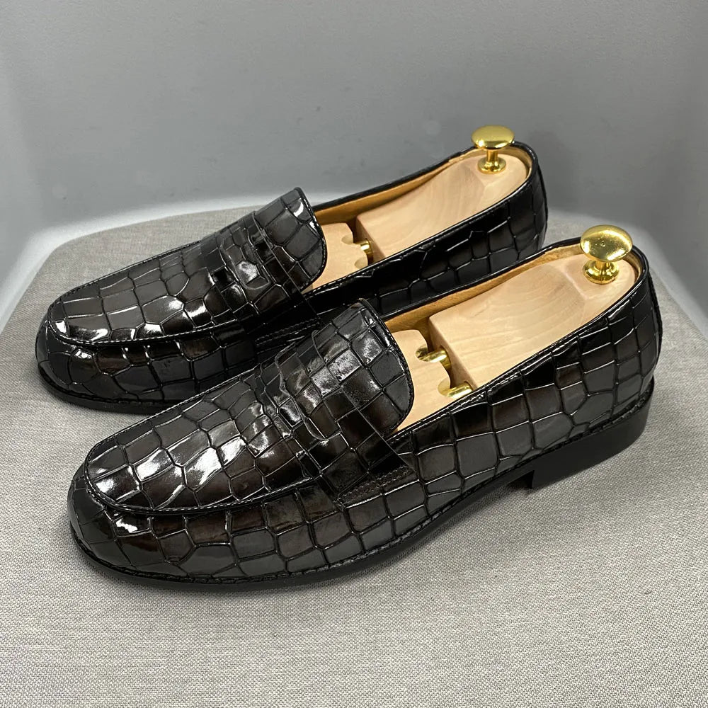 Mocassin Penny Homme Imprimé Alligator