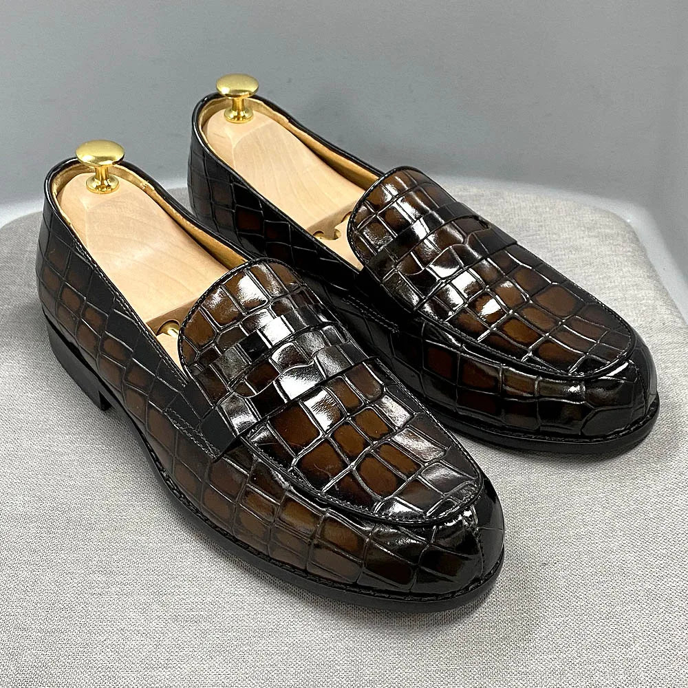 Mocassin Penny Homme Imprimé Alligator