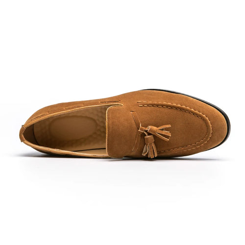 2025 New Spring Soft Suede Loafers for Men Tassel Slip On Leather Casual Shoes Yellow Moccasins Classic Business Shoes Luxury