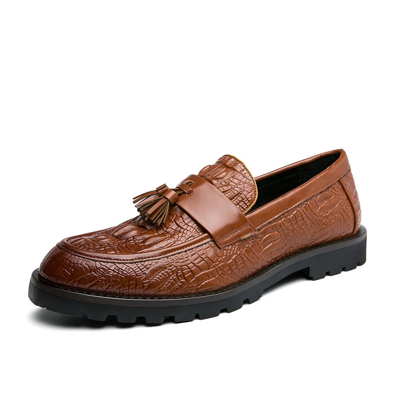 2025 New Spring Soft Suede Loafers for Men Tassel Slip On Leather Casual Shoes Yellow Moccasins Classic Business Shoes Luxury