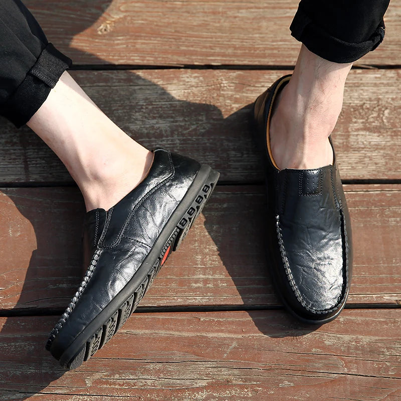 Mocassin Noir Homme Grande Taille