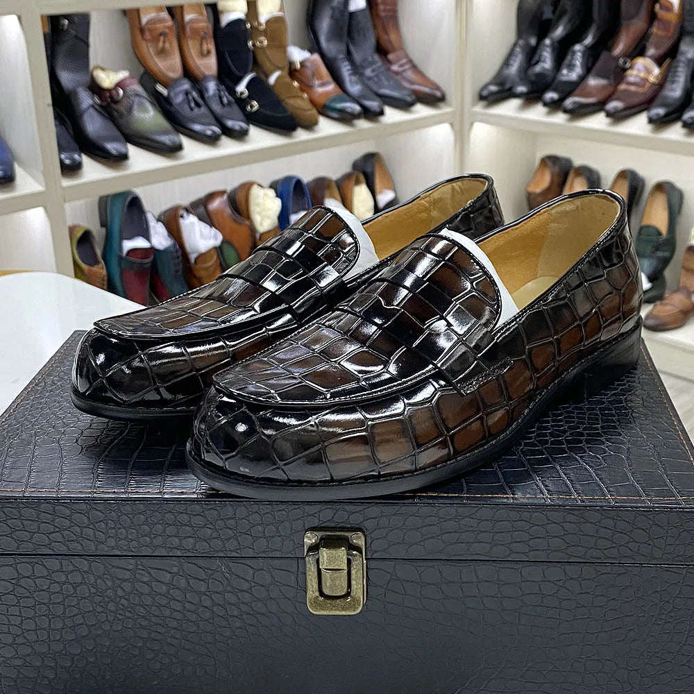 Mocassin Penny Homme Imprimé Alligator