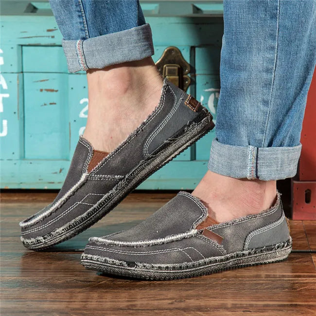 Mocassin Toile Kaki Homme