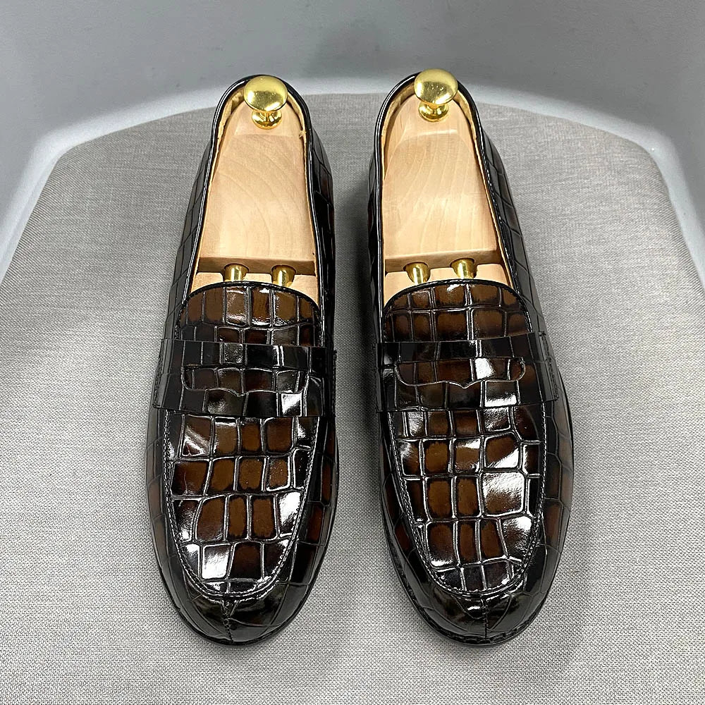 Mocassin Penny Homme Imprimé Alligator