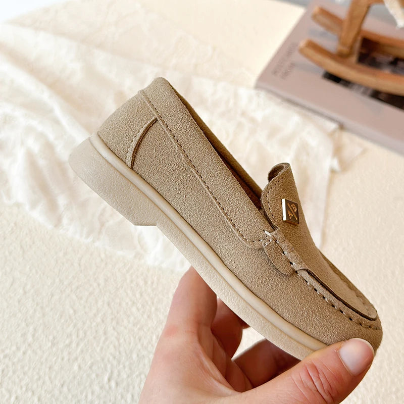 Spring Boy's Loafers Sewing Slip-on Handsome Daily Kid's Flat Shoe Solid Colors Anti-slip Fashion Comfy Children Shoes 7-12Y