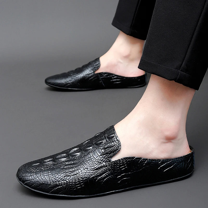 Mocassin Ouvert Croco Homme