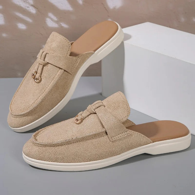 2025 New Casual Flat Bottom Lock Tassel Loafers Fashion Women Single Shoes Brand Metal Buckle Slipper Comfortable Slip on Shoes