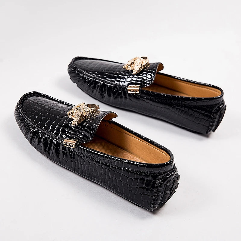 Mocassin Croco Rouge Homme