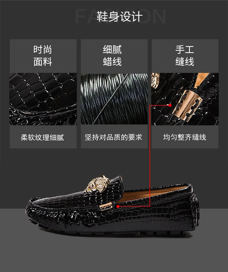 Mocassin Croco Rouge Homme
