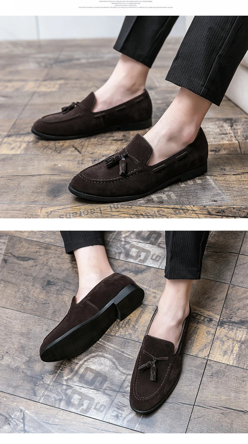 Men Casual Shoes Classic Flat Loafers Male Tassel Casual Business Leather Shoes Man Social Party Formal Loafers Male