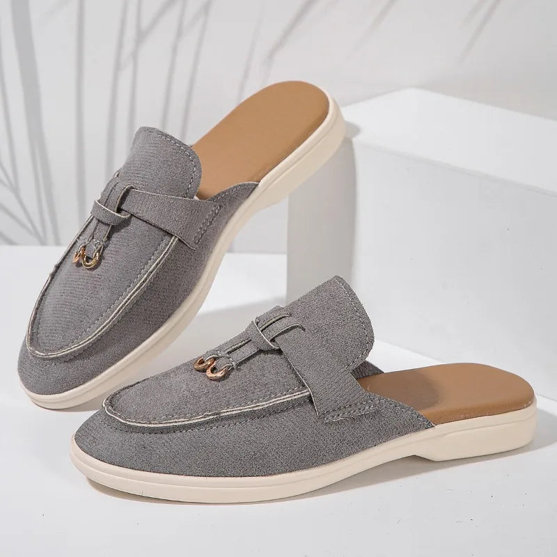 2025 New Casual Flat Bottom Lock Tassel Loafers Fashion Women Single Shoes Brand Metal Buckle Slipper Comfortable Slip on Shoes