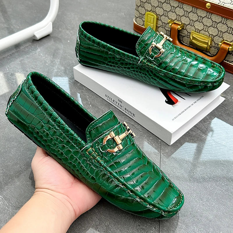 Mocassin Croco Vernis Homme
