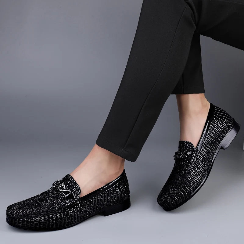 Mocassin Croco Homme Noir