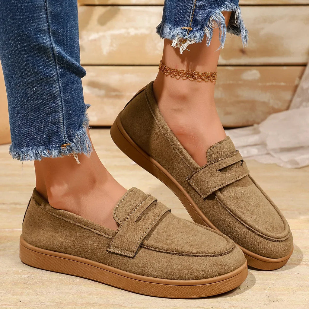 Women's Tassel Slip on Loafers Fashion Comfort Outdoor Flats Casual Shoes Daily Walking Shoes British Style Suede Sneakers 43