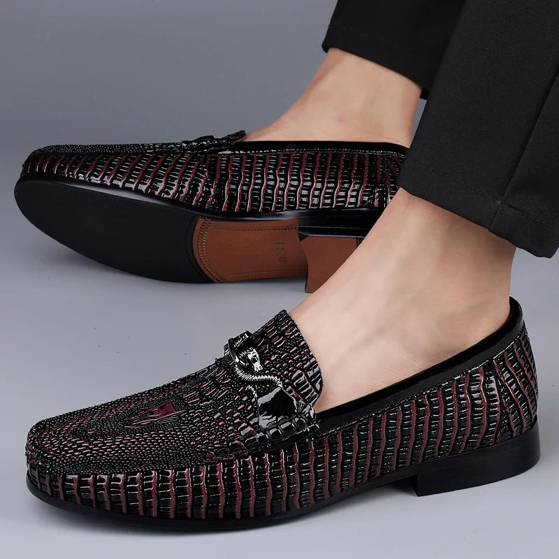 Mocassin Croco Homme Noir