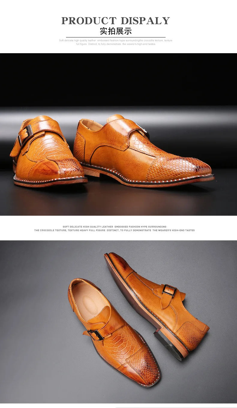 Mocassin Monk Croco Homme