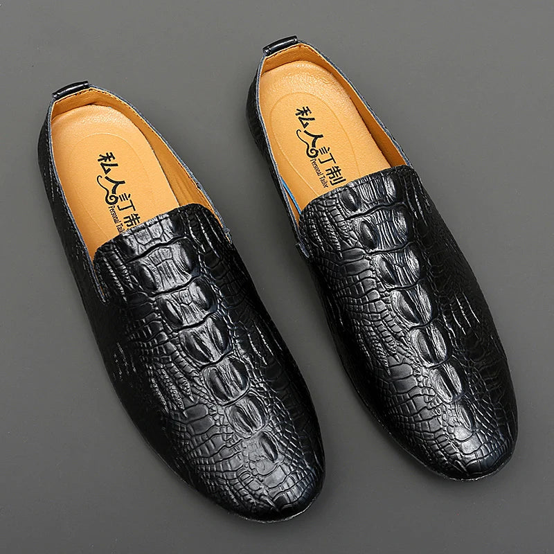 Mocassin Ouvert Croco Homme