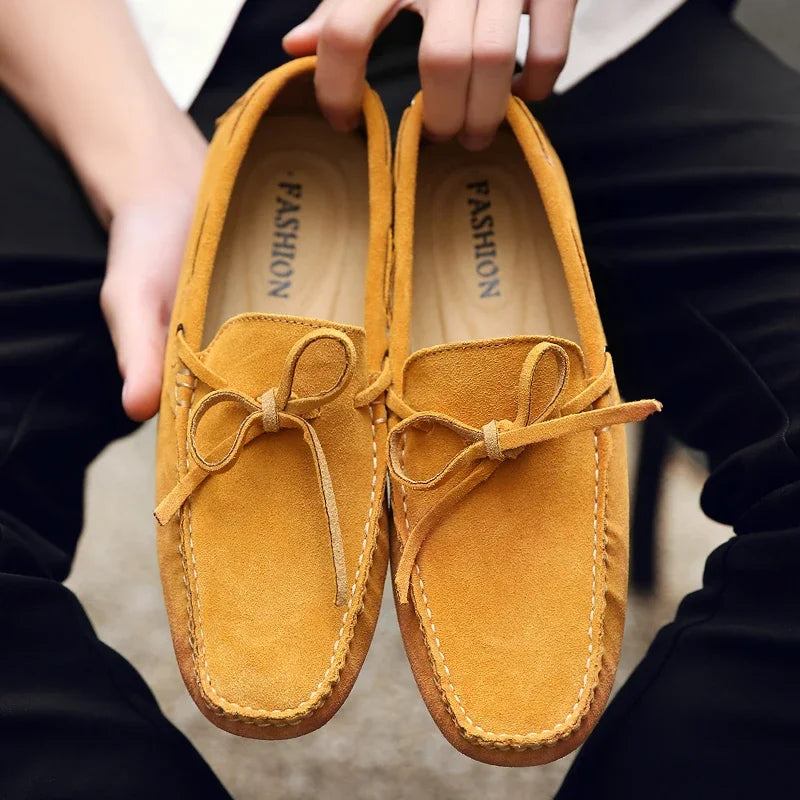 Suede Shoes Men Size 38-49 Luxury Men Loafers Soft Moccasins Man High Quality Shoes Casual Genuine Leather Driving Flats Penny