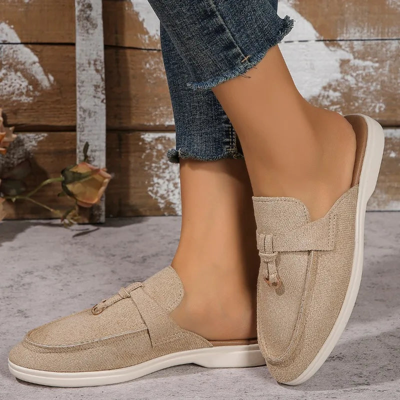 2025 New Casual Flat Bottom Lock Tassel Loafers Fashion Women Single Shoes Brand Metal Buckle Slipper Comfortable Slip on Shoes