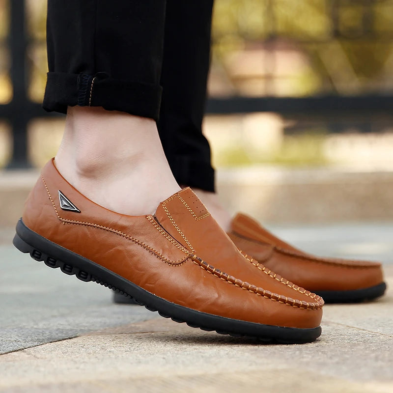 Mocassin Noir Homme Grande Taille
