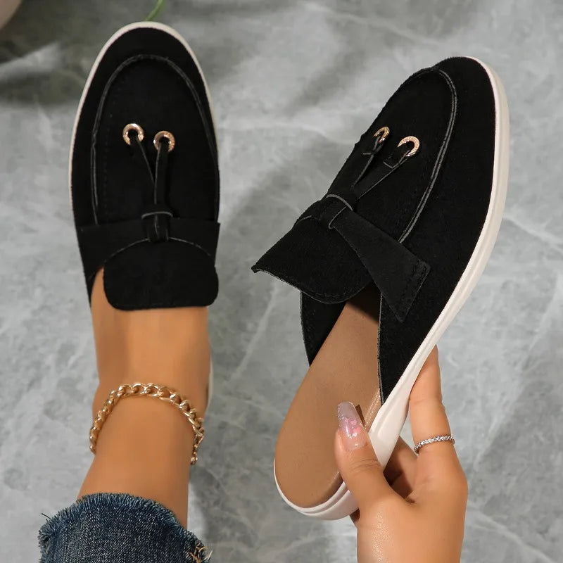 2025 New Casual Flat Bottom Lock Tassel Loafers Fashion Women Single Shoes Brand Metal Buckle Slipper Comfortable Slip on Shoes