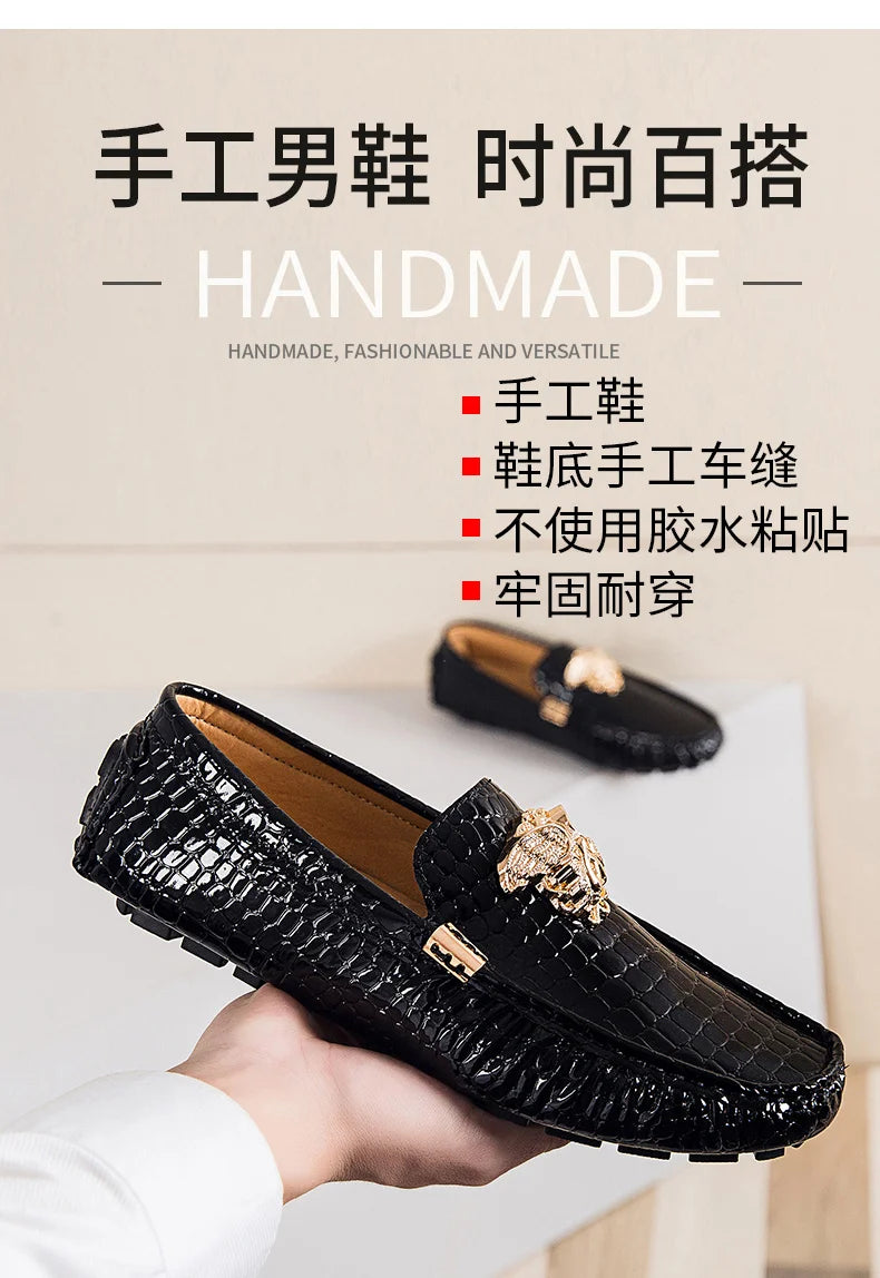 Mocassin Croco Rouge Homme