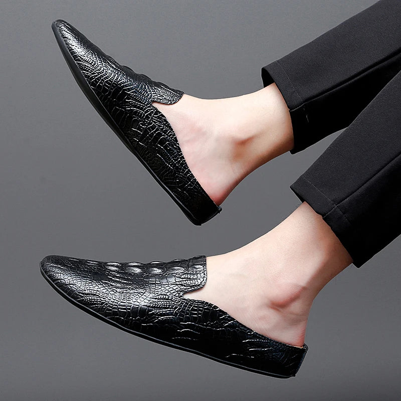 Mocassin Ouvert Croco Homme