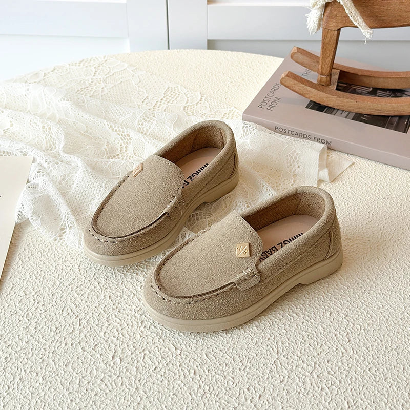 Spring Boy's Loafers Sewing Slip-on Handsome Daily Kid's Flat Shoe Solid Colors Anti-slip Fashion Comfy Children Shoes 7-12Y