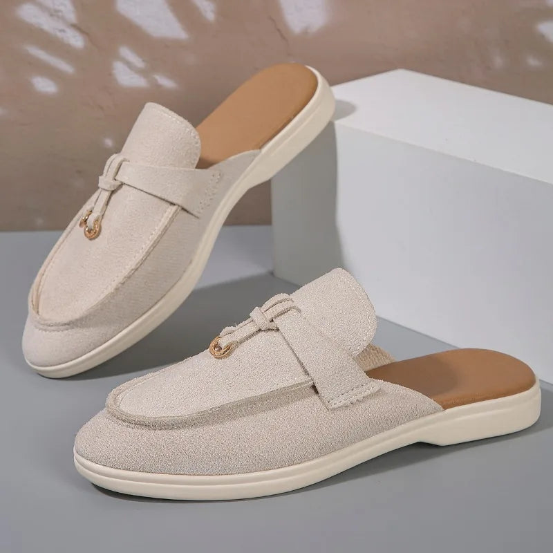 2025 New Casual Flat Bottom Lock Tassel Loafers Fashion Women Single Shoes Brand Metal Buckle Slipper Comfortable Slip on Shoes