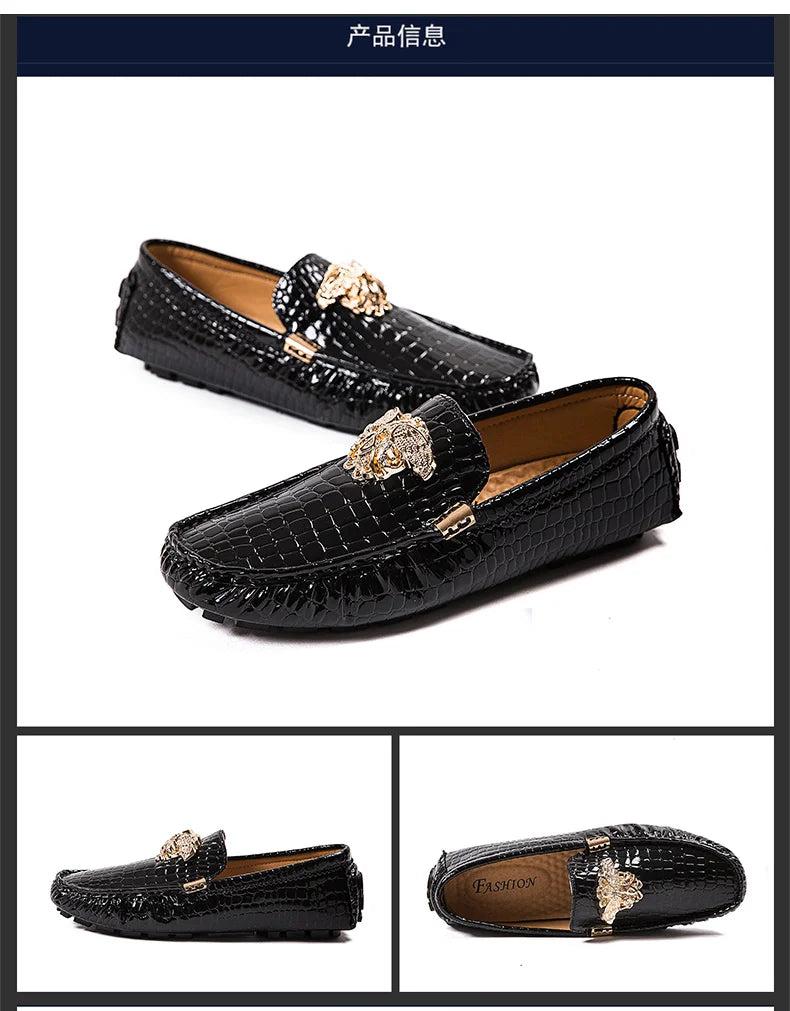 Mocassin Croco Rouge Homme