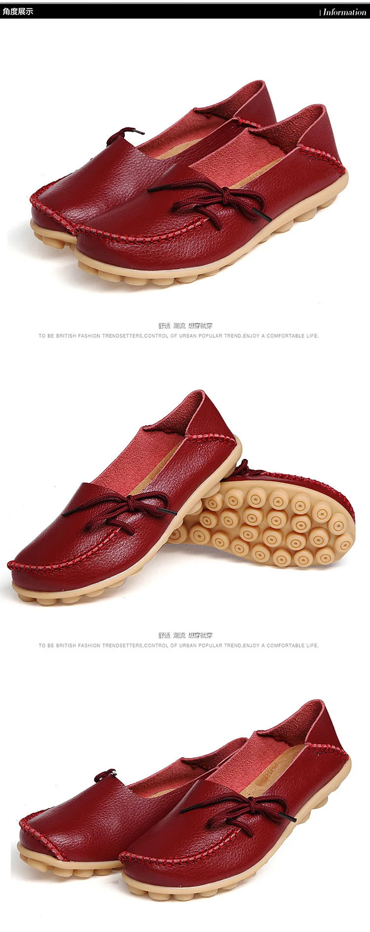 New Moccasins Women Flats 2026 Autumn Woman Loafers Genuine Leather Female Shoes Slip On Ballet Bowtie Women's Shoes Big Size