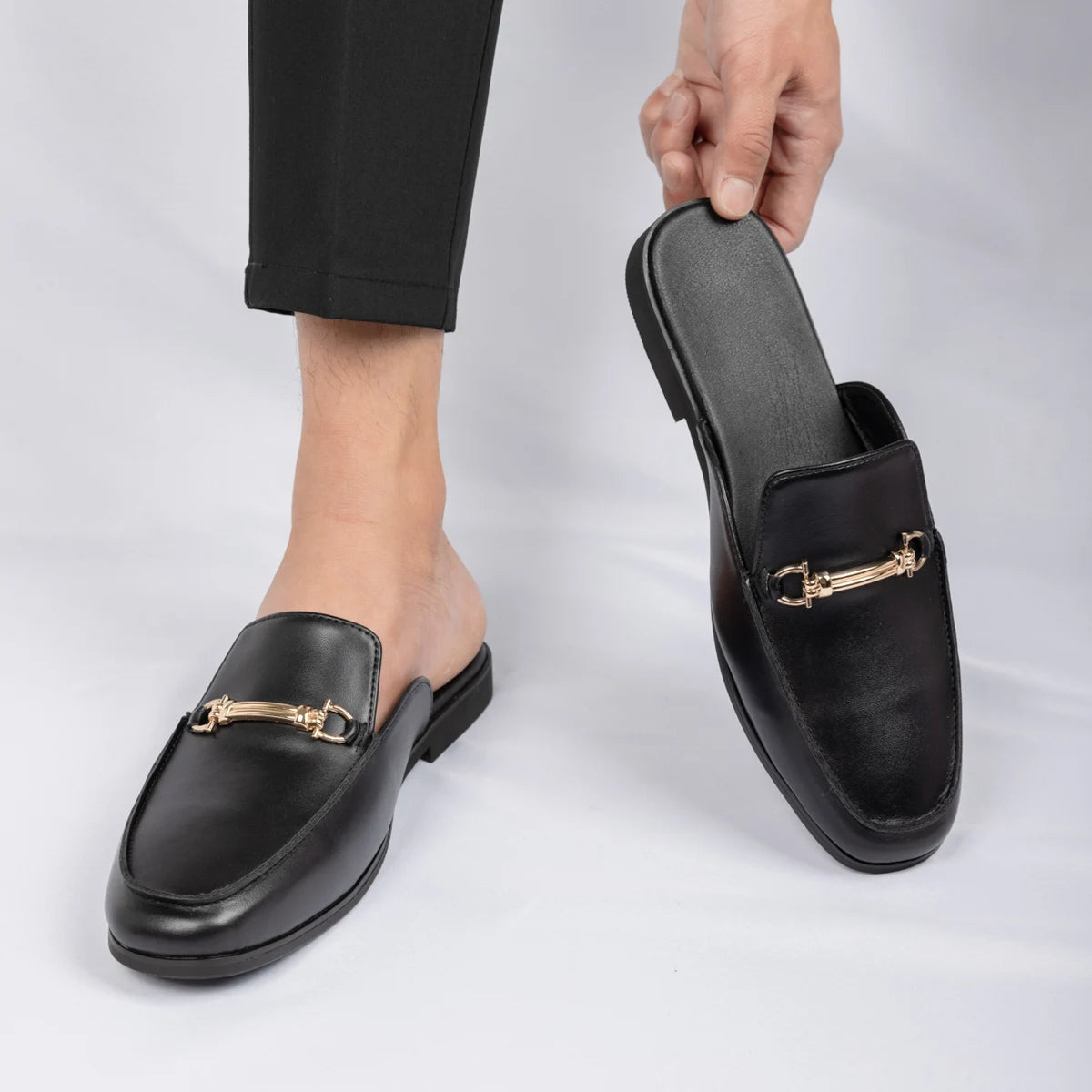 Mocassin Mule Homme Noir