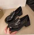 College Style Women Loafer Fashion Shallow Slip Vintage Female Elegant Thick Heel Commuting Mary Jane Shoes Ladies Dress Pumps