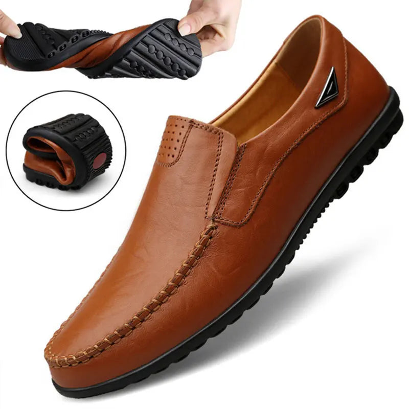 Mocassin Noir Homme Grande Taille