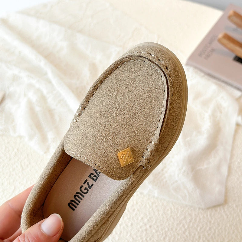 Spring Boy's Loafers Sewing Slip-on Handsome Daily Kid's Flat Shoe Solid Colors Anti-slip Fashion Comfy Children Shoes 7-12Y