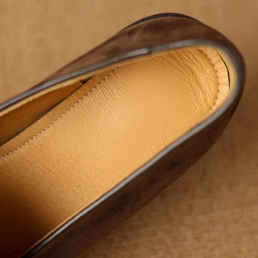 Women's natural suede leather fringe slip-on flats loafers leisure soft comfortable casual female moccasins shoes for woman sale