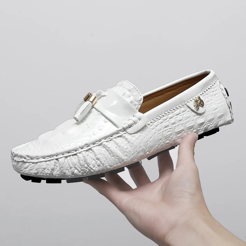 Mocassin Croco Blanc Unisexe