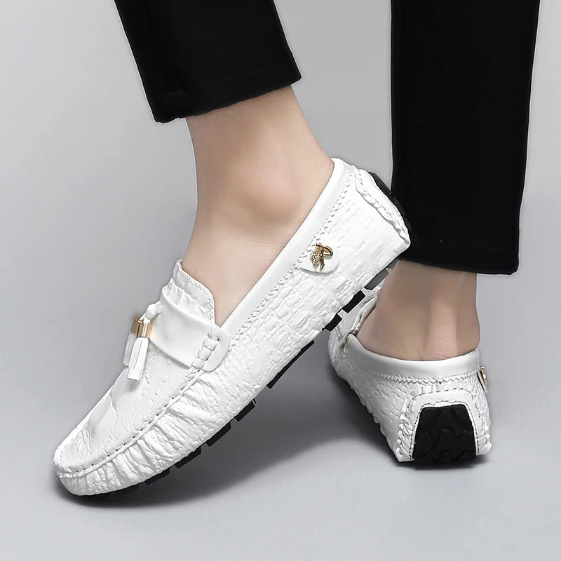Mocassin Croco Blanc Unisexe