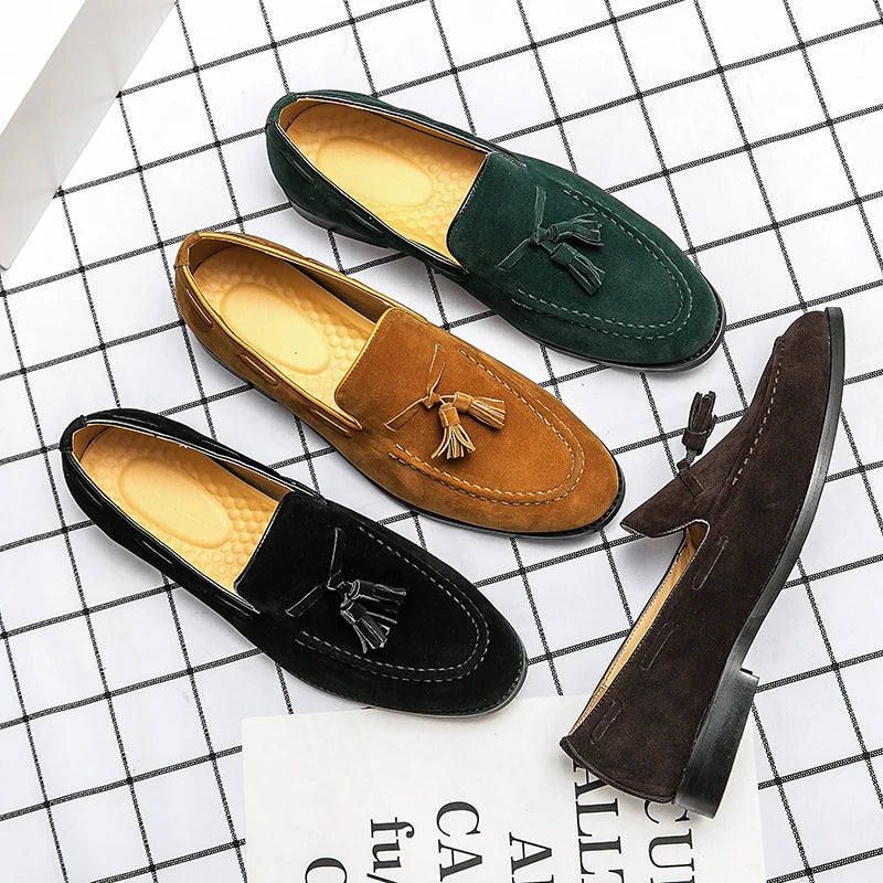 Men Casual Shoes Classic Flat Loafers Male Tassel Casual Business Leather Shoes Man Social Party Formal Loafers Male