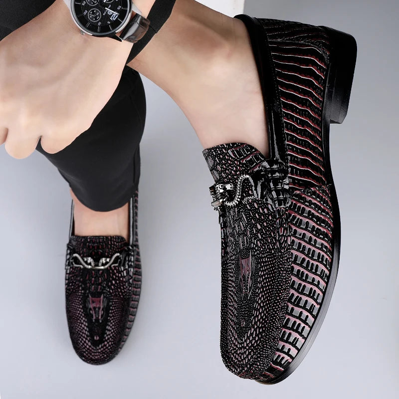 Mocassin Croco Homme Noir