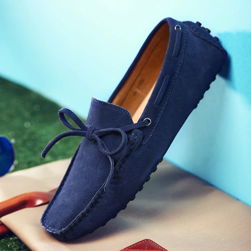 Suede Shoes Men Size 38-49 Luxury Men Loafers Soft Moccasins Man High Quality Shoes Casual Genuine Leather Driving Flats Penny