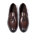 Classic Men's Genuine Leather Tassel Loafers Handmade Slip-On Casual Shoes Comfortable for Office Wedding Dressing Daily Wear