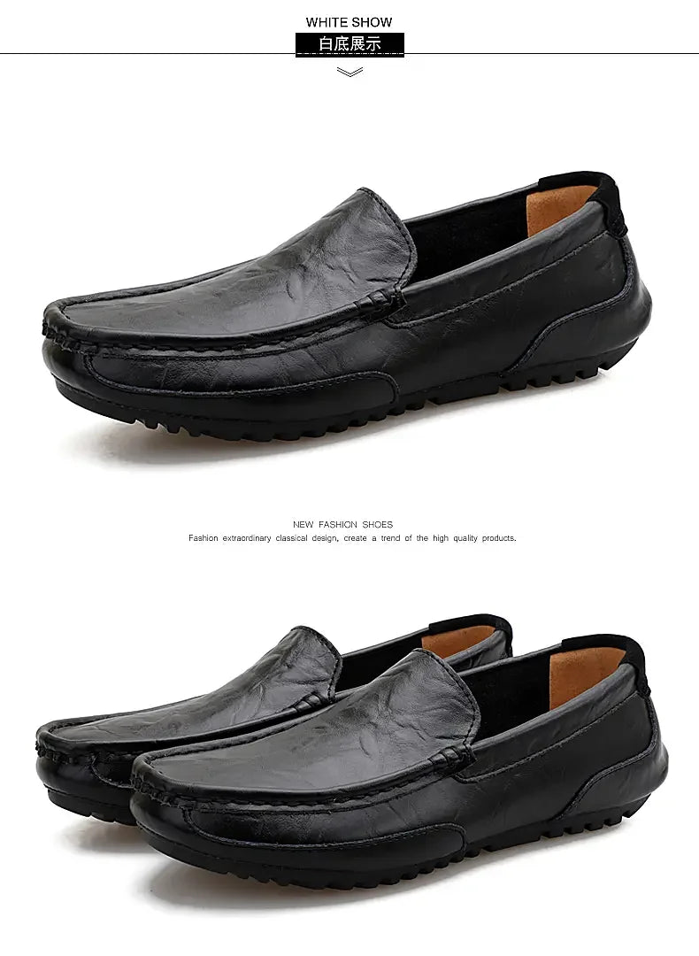 Mocassin Perforé Homme Bleu