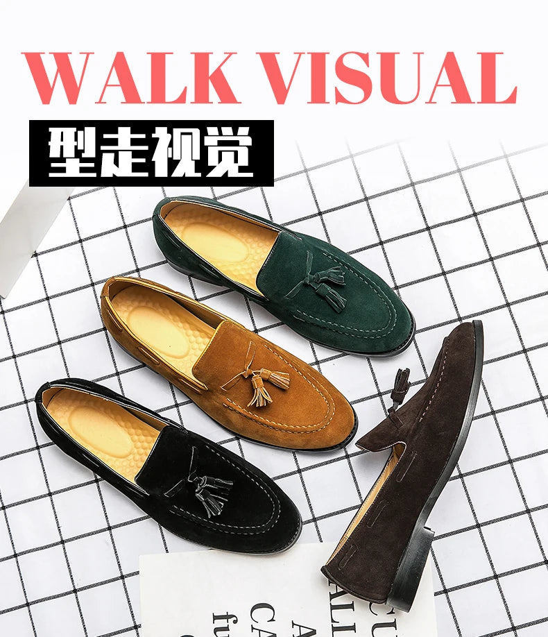 Men Casual Shoes Classic Flat Loafers Male Tassel Casual Business Leather Shoes Man Social Party Formal Loafers Male