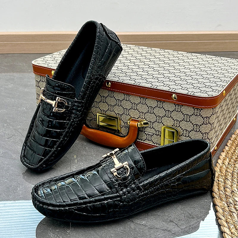 Mocassin Croco Vernis Homme