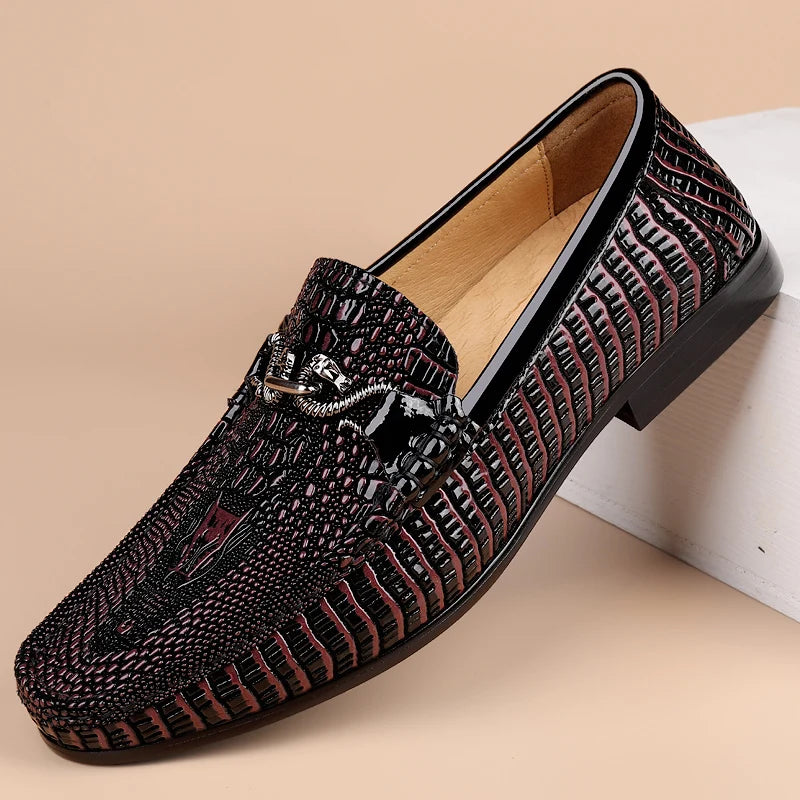 Mocassin Croco Homme Noir